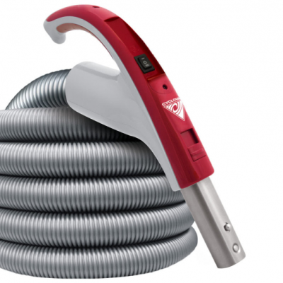 Boyau électrique 110/24V avec connexion hybride - Connexion directe ou cordon électrique - Cyclovac - 30 pieds