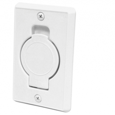 Prise murale avec porte ronde - Blanche