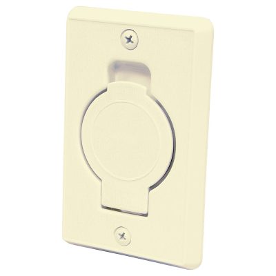 Prise murale avec porte ronde - Amande